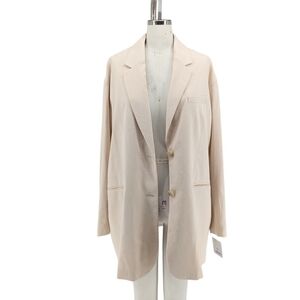NEW H&M Oversize Boyfriend Blazer Ivory S preppy Business casual work office
